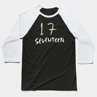 Hand Drawn Letter Number 17 Seventeen Baseball T-Shirt